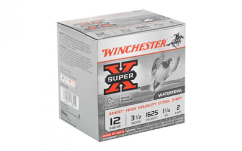 Winchester Ammunition Xpert HI-Velocity, Steel, 12 Gauge, 3.5", #2, 1 1/4 oz., Steel Shot, Lead Free, 25 Round Box WEX12LM2