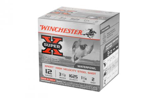 Winchester Ammunition Xpert HI-Velocity, Steel, 12 Gauge, 3.5", #2, 1 1/4 oz., Steel Shot, Lead Free, 25 Round Box WEX12LM2