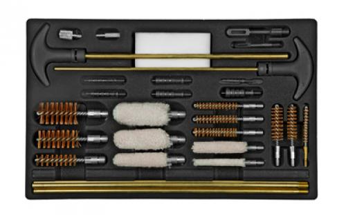 Outers Cleaning Kit, For Universal Gun Cleaning, 32 Piece, Wood Box 70080