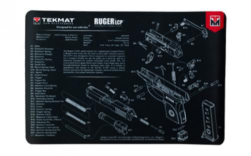 TekMat RUGER LCP Pistol Mat, 11"x17", Black, Includes Small Microfiber TekTowel, Packed In Tube TEK-R17-RUGERLCP