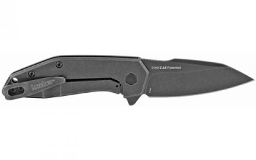 Kershaw Gravel, 2.5" Folding Knife/Assisted, Drop Point, Plain Edge, 8CR13MOV/BlackWash, Stainless Steel  Black-Oxide BlackWash Handle 2065