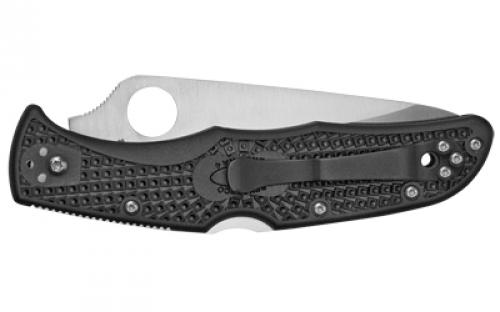 Spyderco Endura 4, Lightweight, 3.375" Folding Knife, Clip Point, Plain Edge, VG10/Satin, Black FRN, Circle Thumb Hole/Pocket Clip C10PBK