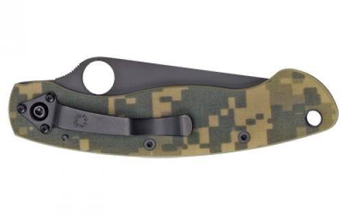 Spyderco Military Model, 4" Folding Knife, Black Blade, Camo G-10 C36GPCMOBK