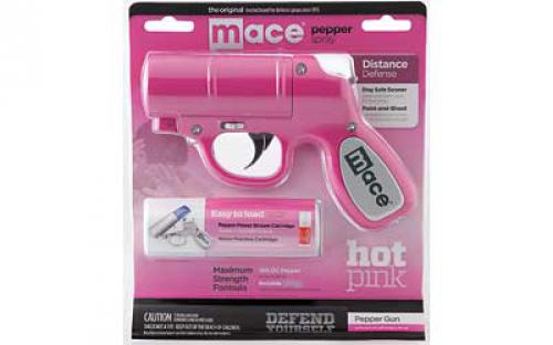 Mace Security International Pepper Gun, Pepper Spray, 28gm, Sprays up to 25ft, Pink 80404