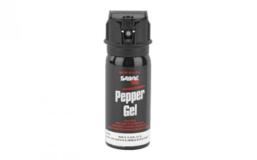 Sabre Pepper Spray, Flip Top, 1.8oz, Red Pepper & UV Dye, Black MK-3-GEL-H-US