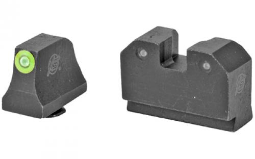 XS Sights R3D, Tritium Night Sights, Suppressor Height, Green Front and Black Rear, For Glock 17,19,22,23,24,26,27,31,32,33,34,35,36,38 GL-R021P-6G