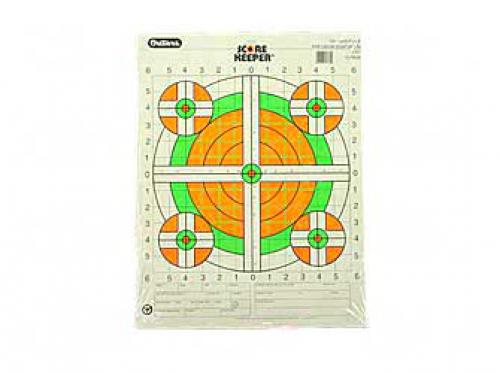 Champion Traps & Targets Fluorescent Orange/Green Bullseye Scorekeeper Target, 100 Yard Rifle Sight-In, 12 Pack 45761