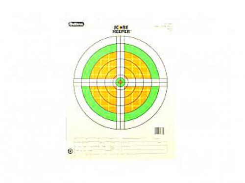 Champion Traps & Targets Fluorescent Orange/Green Bullseye Scorekeeper Target, 100 Yard Small Bore Rifle, 12 Pack 45762
