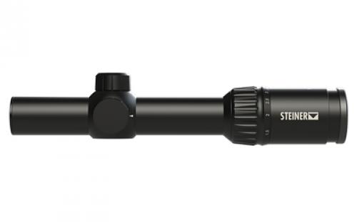 Steiner P4Xi, Rifle Scope, 1-4X, 24mm Objective, 30mm Tube Diameter,  1/4 MOA, Second Focal Plane, Matte Finish, Black 5202