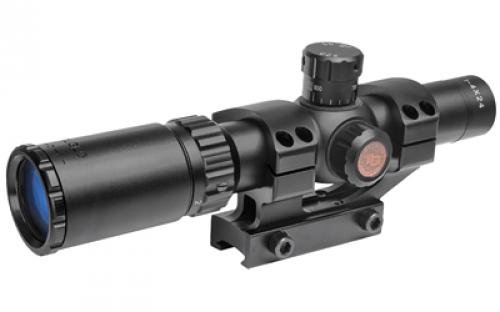 Truglo Tru-Brite 30 Series Rifle Scope, 1-4X24, Fully-Coated Lenses, Duplex Mil-Dot Reticle, Matte Black, 30mm, Pre-Calibrated .223 and .308 BDC Turrets, One-Piece Base TG-TG8514BT