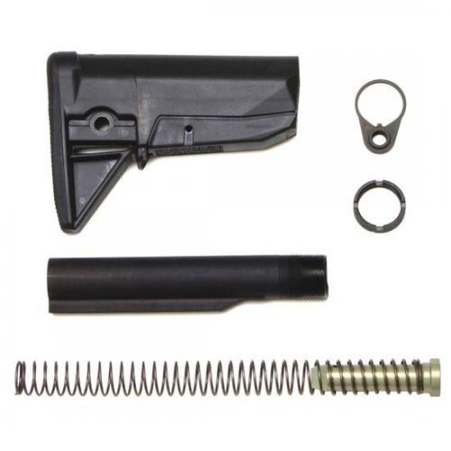 Bravo Company BCMGUNFIGHTER Mod 0 Stock Kit, Receiver Extension, Quick Detach End Plate, Lock Nut Action Spring, Carbine Buffer, Black BCM-GFSK-MOD-0-BLK