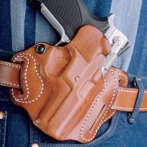 DeSantis Gunhide 002, Speed Scabbard, Belt Holster, 2 Belt Slots, No Tension Screw, Fits 4" Ruger GP100, S&W L Frame, Colt Python, Colt Trooper, Dan Wesson 15/2, 15/2V, 15/2VH, Right Hand, Black Leather 002BA34Z0