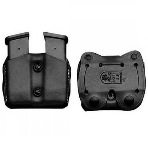 DeSantis Gunhide Double Magazine Pouch Single Stack 9mm Luger and .40 S&W Magazines Ambidextrous Leather Black A01BJEEZ0