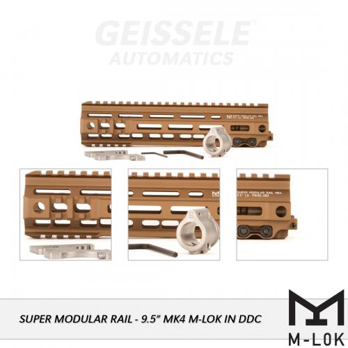 Geissele Automatics MK4, Super Modular Rail, Handguard, 9.3, M-LOK, Barrel Nut Wrench Sold Separately (GEI-02-243), Gas Block Not Included, Desert Dirt Color, Product Finishes, Shade Variations and Other Imperfections Are Normal Due to the Manufacturing Process 05-283S