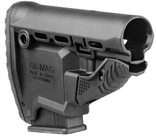 FAB Defense Stock, Fits AR Rifles, Survival Buttstock With Built-in 10 Round Mag Carrier, Black Finish GL-MAG
