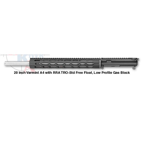 Rock River Arms Upper, Varmint, 223 Rem/556 NATO, 20 Barrel, 1:9Twist, Fits AR, Free Float Handguard, Black Finish AR0550