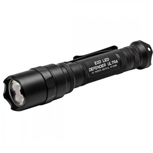 Surefire E2D LED Defender Ultra Flashlight, Dual-Output LED, 1000 Lumens, Dual-output Tailcap Click Switch, Strike Bezel, 2x CR123 Batteries, Black E2DLU-A