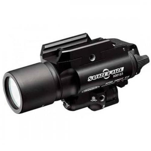 Surefire X400 LED Weaponlight and Laser, Pistol, 1000 Lumens, White Light Output with Red Laser, Picatinny, Black X400-A-RD