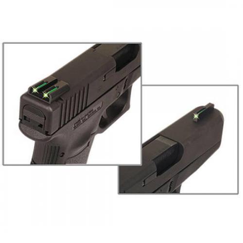 TRUGLO TFO Ruger LC9/LC380 Tritium/Fiber Front And Rear Sight Set Green CNC Machined Steel Black TG131RT2