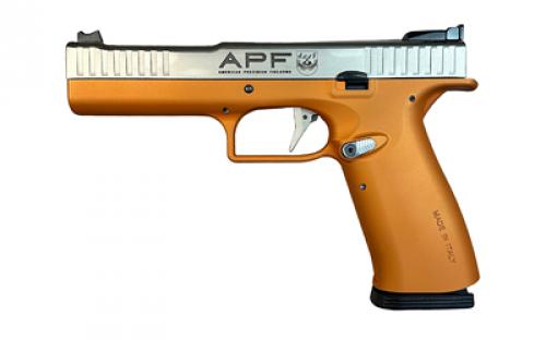 American Precision Firearms Strike One, Ergal Pro, Semi-automatic, Striker Fired, Full Size, Aluminum Frame Pistol, 9MM, 5 Barrel, No Manual Safety, Matte Finish, Orange Frame with Stainless Steel Slide, No Front Sight, Optic Ready, 10 Rounds, 2 Magazines AFS1EP-9-OR-10-OR