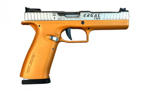 American Precision Firearms Strike One, Ergal Pro, Semi-automatic, Striker Fired, Full Size, Aluminum Frame Pistol, 9MM, 5" Barrel, No Manual Safety, Matte Finish, Orange Frame with Stainless Steel Slide, No Front Sight, Optic Ready, 10 Rounds, 2 Magazines AFS1EP-9-OR-10-OR