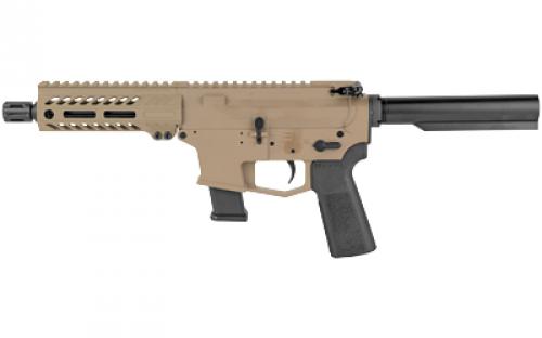 Angstadt Arms UDP-9, Semi-automatic, Pistol, 9MM, 6" Chrome Moly Barrel, Cerakote Finish, Flat Dark Earth, Magpul K2 Grip, Angstadt Arms 5.5" Free Float M-LOK Handguard, A2 Flash Suppressor, Accepts Glock Style Magazines, 17 Rounds, 1 Magazine AAUDP09PF6