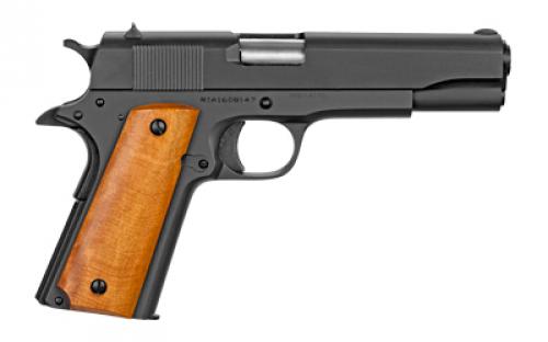 Armscor GI Standard FS, 1911, Semi-automatic, Metal Frame Pistol, Full Size, 38 Super, 5" Barrel, Steel, Parkerized Finish, Black, Wood Grips, Fixed Sights, 9 Rounds, 1 Magazine 51815