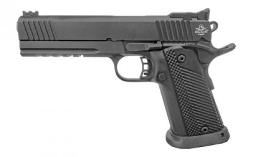 Armscor Pro Match, 1911, Semi-automatic, Metal Frame Pistol, Full Size, 9MM, 5" Barrel, Steel, Parkerized Finish, Black, G10 Grips, Adjustable Sights, 17 Rounds, 1 Magazine 56645