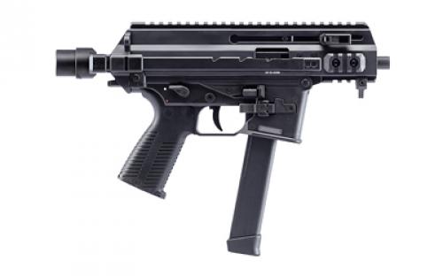 B&T APC9K PRO, Semi-automatic, Pistol, 9MM, 4.3 Threaded Barrel, Anodized Finish, Black, 30 Rounds, 1 Magazine, Telescopic Brace Adapter, Glock Magazine Compatible BT-361765-02-G
