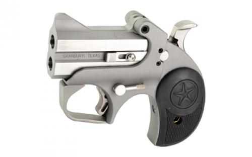 Bond Arms Roughneck, Derringer, 357 Magnum/38 Special, 2.5" Barrel, Steel, Silver, Rubber Grips, Fixed Sights, 2 Rounds, With Trigger Guard BARN-357/38