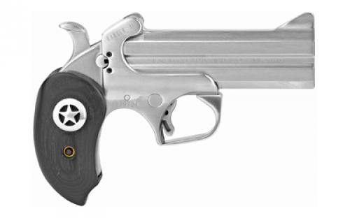 Bond Arms Ranger II, Derringer, 410 or 45LC, 4.25" Barrel, Steel, Silver, Wood Grips, Fixed Sights, 2 Rounds, With Trigger Guard RII45410