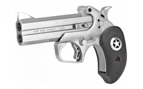 Bond Arms Ranger II, Derringer, 410 or 45LC, 4.25" Barrel, Steel, Silver, Wood Grips, Fixed Sights, 2 Rounds, With Trigger Guard RII45410