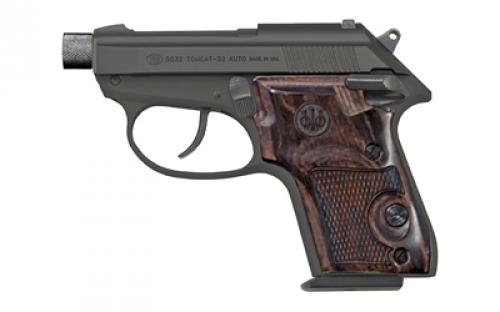 Beretta 3032 Tomcat Covert, Double Action/Single Action, Semi-automatic, Metal Frame Pistol, 32 ACP, 2.9 Threaded Barrel, Aluminum, Bruniton Finish, Walnut Grips, 7 Rounds, 1 Magazine J320125