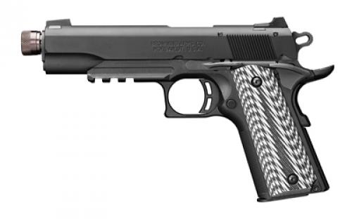 Browning 1911-22, Black Label, Suppressor Ready, Semi-automatic, Metal Frame Pistol, Full Size, 22LR, 4.875" Threaded Barrel, Threaded 1/2x28, Aluminum, Matte Finish, Black, Composite Grips, 10 Rounds, 1 Magazine, 85% Scale Of Original 1911 051820490