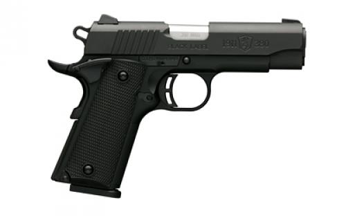 Browning 1911-380, Black Label, Semi-automatic, Polymer Frame Pistol, Compact, 380ACP, 3.63" Barrel, Matte Finish, Black, Polymer Grips, 8 Rounds, 1 Magazine 051905492