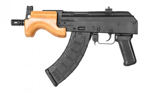 Century Arms Micro Draco, Semi-automatic, Metal Frame Pistol, 762X39, 6.25 Barrel, Threaded 14x1LH, Steel, Anodized Finish, Black, Polymer Grip, Hardwood Handguard, 30 Rounds, 1 Magazine HG2797-N