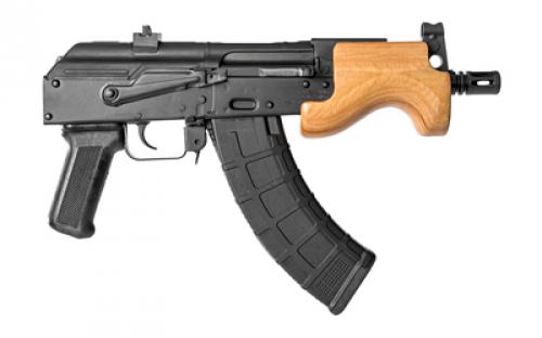 Century Arms Micro Draco, Semi-automatic, Metal Frame Pistol, 762X39, 6.25" Barrel, Threaded 14x1LH, Steel, Anodized Finish, Black, Polymer Grip, Hardwood Handguard, 30 Rounds, 1 Magazine HG2797-N