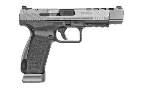 CANIK TP9SFx, Striker Fired, Semi-automatic, Polymer Frame Pistol, 9MM, 5.2 Match Grade Barrel, Tungsten Grey, Warren Tactical Sights, 20 Rounds, 2 Magazines, Holster, Interchangeable Backstraps, Four Red Dot Interface Plates HG3774G-N