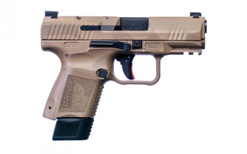 CANIK TP9 Elite SC, Striker Fired, Semi-automatic, Polymer Frame Pistol, 9MM, 3.6" Barrel, Cerakoted Finish,  Splinter Camo, Loaded Chamber Indicator, Reversible Magazine Release, 2 Magazines, (1)-12 Round and (1)- 15 Round, Holster, 2 Interchangeable Back Straps HG5610ST-N