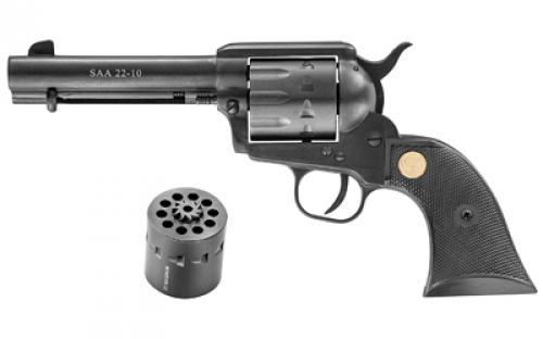 Chiappa Firearms SAA 22-10, Revolver, Single Action, 22LR/22 WMR, 4.75 Barrel, Alloy, Black, Plastic Grips, 10 Rounds CF340.155D