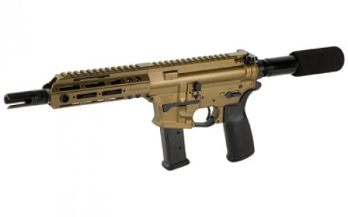 Christensen Arms CA9MM, Semi-automatic, Metal Frame Pistol, 9MM, 7.5" Carbon Fiber Barrel, Bronze, 6.25" M-LOK Handguard, 21 Rounds, Flared Magwell, Does Not Come With Pistol Brace 801-11033-01