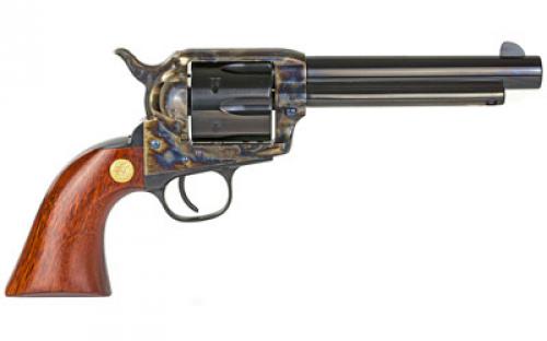 Cimarron Model P, Single Action Army, 357 Magnum, 5.5" Barrel, Steel, Case Hardened Finish, Wood Grips, Fixed Sights, 6 Rounds MP401