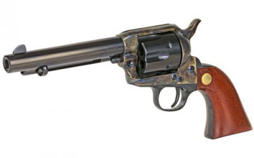 Cimarron Model P, Single Action Army, 357 Magnum, 5.5" Barrel, Steel, Case Hardened Finish, Wood Grips, Fixed Sights, 6 Rounds MP401