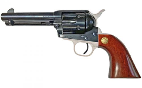 Cimarron Pistoleer, Single Action, 45LC, 4.75 Barrel, Steel, Blued Finish, Nickel Backstrap/Trigger Guard, Wood Grips, Fixed Sights, 6 Rounds MP410B1401