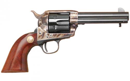 Cimarron Model P, Single Action Army, 45LC, 4.75" Barrel, Steel, Case Hardened Finish, Wood Grips, Fixed Sights, 6 Rounds MP410