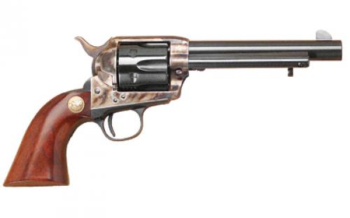Cimarron Model P, Single Action Army, 45LC, 5.5" Barrel, Steel, Case Hardened Finish, Wood Grips, Fixed Sights, 6 Rounds MP411