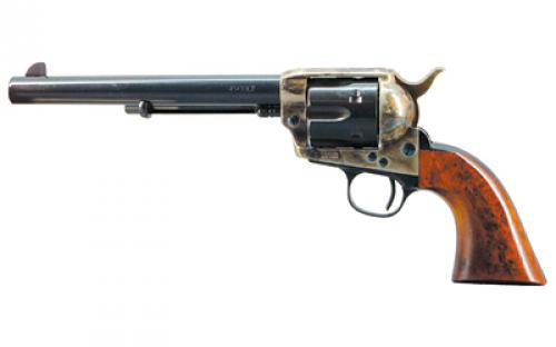 Cimarron Model P, Single Action Army, 45LC, 7.5 Barrel, Steel, Case Hardened Finish, Wood Grips, Fixed Sights, 6 Rounds MP415