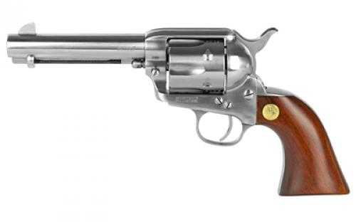 Cimarron Model P, Stainless Frontier, 45LC, 4.75 Barrel, Steel, Stainless Finish, Wood Grips, Fixed Sights, 6 Rounds MP4500