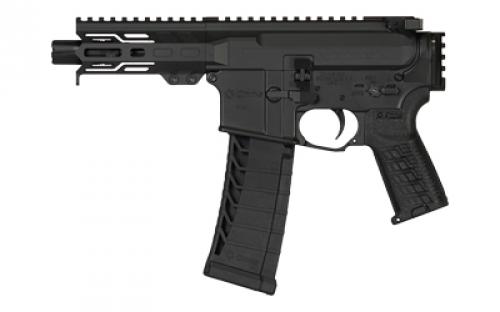 CMMG Banshee MK4, Semi-automatic, Pistol, 22 LR, 4.5 Barrel, Threaded 1/2x28, ZEROED Flash Hider, Cerakote Finish, Armor Black, ZEROED Polymer Grip, Picatinny End Cap, 4 Free Float M-LOK Handguard, Manual Safety, 25 Rounds, 1 Magazine 22A5BD2-AB