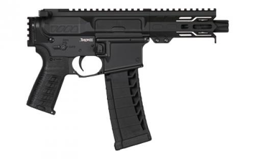 CMMG Banshee MK4, Semi-automatic, Pistol, 22 LR, 4.5" Barrel, Threaded 1/2x28, ZEROED Flash Hider, Cerakote Finish, Armor Black, ZEROED Polymer Grip, Picatinny End Cap, 4" Free Float M-LOK Handguard, Manual Safety, 25 Rounds, 1 Magazine 22A5BD2-AB